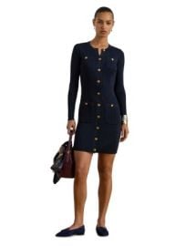 Ralph Lauren Button Trim Rib Knit Sweater Dress Bloomingdale39s at Bloomingdales