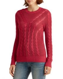 Ralph Lauren Cable Knit Crewneck Sweater Women - Bloomingdale s at Bloomingdales