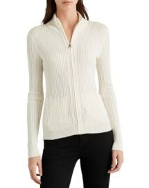 Ralph Lauren Cable Knit Mock Neck Cardigan Bloomingdales at Bloomingdales