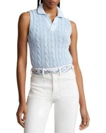 Ralph Lauren Cable Knit Sleeveless Sweater Bloomingdales at Bloomingdales