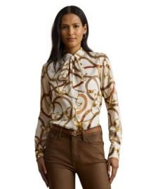 Ralph Lauren Classic Fit Print Twill Tie-Neck Shirt Bloomingdale39s at Bloomingdales