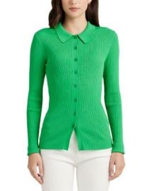 Ralph Lauren Collared Rib Knit Cardigan Bloomingdales at Bloomingdales