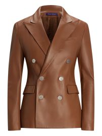 Ralph Lauren Collection Camden Leather Blazer Brown at Farfetch