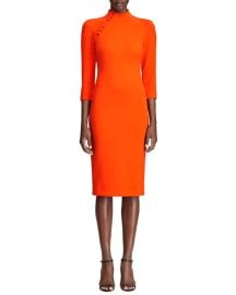 Ralph Lauren Collection Matilda Button-Seamed Mock-Neck Dress at Neiman Marcus