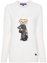 Ralph Lauren Collection Polo Bear-embroidered Jumper Neutrals MY at Farfetch