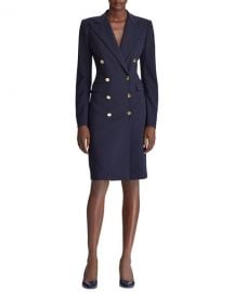 Ralph Lauren Collection Wellesley Double-Breasted Wool Coat Dress at Neiman Marcus