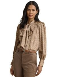 Ralph Lauren Geo-Print Twill Tie-Neck Blouse Bloomingdale39s at Bloomingdales