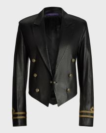 Ralph Lauren Helaine Lambskin Jacket at Neiman Marcus