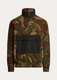 Ralph Lauren Icon logo camo print hybrid half zip sweatshirt at ASOS