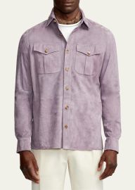 Ralph Lauren Mens Barron Classic Suede Overshirt - at Bergdorf Goodman