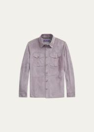 Ralph Lauren Mens Barron Classic Suede Overshirt - at Bergdorf Goodman