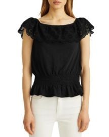 Ralph Lauren Peplum Hem Ruffled Top   Bloomingdales at Bloomingdales