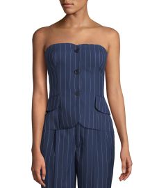 Ralph Lauren Pinstriped Bustier Top at Neiman Marcus