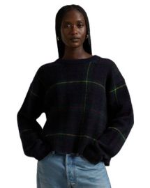 Ralph Lauren Plaid Oversize Crewneck Sweater Bloomingdales at Bloomingdales