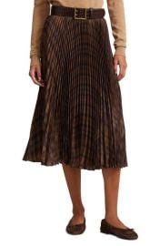 Ralph Lauren Pleated Crepe Recycled Polyester Midi Skirt at Nordstrom