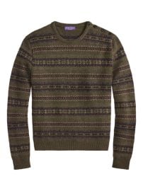 Ralph Lauren Purple Label Fairisle button-detail Pullover Green at Farfetch