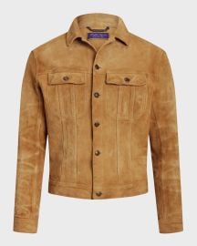 Ralph Lauren Purple Label Menx27s Clifton Suede Trucker Jacket at Neiman Marcus