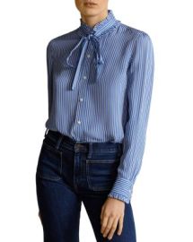 Ralph Lauren Ruffled Striped Silk Blouse   Bloomingdales at Bloomingdales