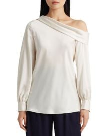 Ralph Lauren Satin Charmeuse One Shoulder Top Bloomingdales at Bloomingdales