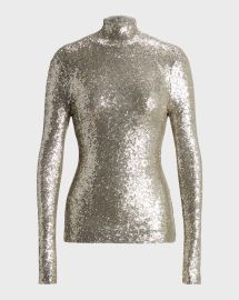 Ralph Lauren Sequin Turtleneck Top at Neiman Marcus