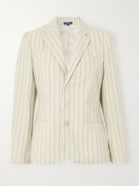 Ralph Lauren Skye pinstriped cotton and linen blend blazer at Net a Porter