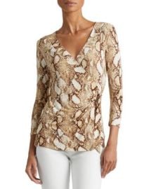 Ralph Lauren Snakeskin Print Faux Wrap Top Bloomingdales at Bloomingdales