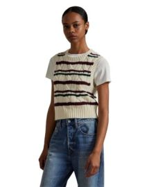 Ralph Lauren Striped Cable Wool Cashmere Sweater Vest Bloomingdale39s at Bloomingdales