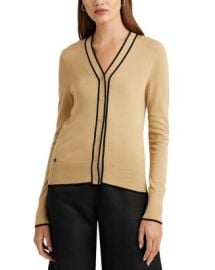 Ralph Lauren Tipped V Neck Cardigan Bloomingdales at Bloomingdales