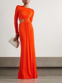 Ralph Lauren Twist front cutout stretch jersey gown at Net a Porter