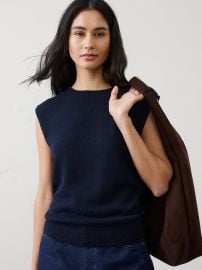 Ramie-Cotton Sweater Tank at Banana Republic