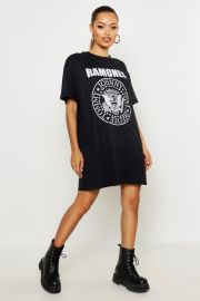 Ramones License T-Shirt Dress  at Boohoo