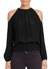 Ramy Brook - Lauren Cold-Shoulder Smocked Top at Saks Fifth Avenue