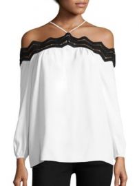 Ramy Brook - Sandy Suspended Lace Trim Top at Saks Off 5th