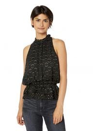 Ramy Brook  Bobbi Patterned Sleeveless Blouse at Amazon