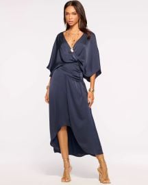 Ramy Brook Adiel Wrap Midi Dress in Navy at Ramy Brook