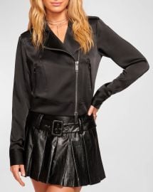 Ramy Brook Alice Satin Moto Jacket at Neiman Marcus