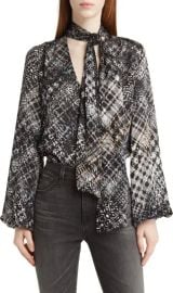 Ramy Brook Aliyah Blouse in Houndstooth Burnout at Nordstrom