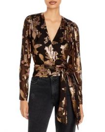 Ramy Brook Blair Metallic Print Wrap Top Women - Bloomingdale s at Bloomingdales