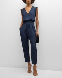 Ramy Brook Bristol Grommet-Embellished Jumpsuit at Neiman Marcus