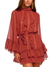 Ramy Brook Claudia Ruffle Tie Waist Mini Dress Bloomingdales at Bloomingdales