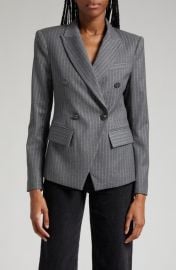 Ramy Brook Collins Metallic Stripe Double Breasted Blazer at Nordstrom