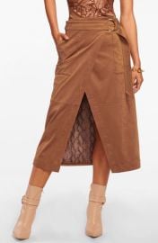 Ramy Brook Delphia Faux Suede Wrap Skirt at Nordstrom