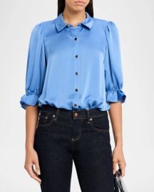 Ramy Brook Dina Satin Bodysuit at Neiman Marcus