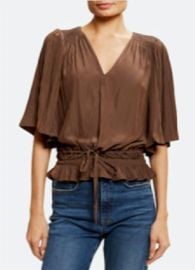 Ramy Brook Dionne Blouse in Chocolate at Shop Simon