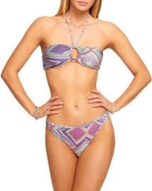 Ramy Brook Elmar Metallic Halter Bikini Top Isla Metallic Bikini Bottom Bloomingdales at Bloomingdales