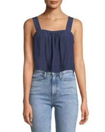 Ramy Brook Gwyn Square-Neck Sleeveless Cropped Top at Neiman Marcus