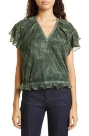 Ramy Brook Harissa Textured Ruffle Print Blouse at Nordstrom