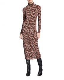 Ramy Brook Heidi Floral Long-Sleeve Midi Bodycon Dress at Neiman Marcus