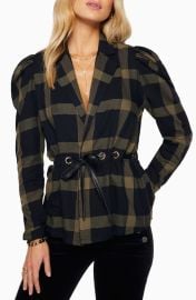 Ramy Brook Ina Metallic Buffalo Plaid Belted Blazer at Nordstrom