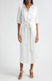 Ramy Brook Janiyah Satin Belted Midi Shirtdress at Nordstrom